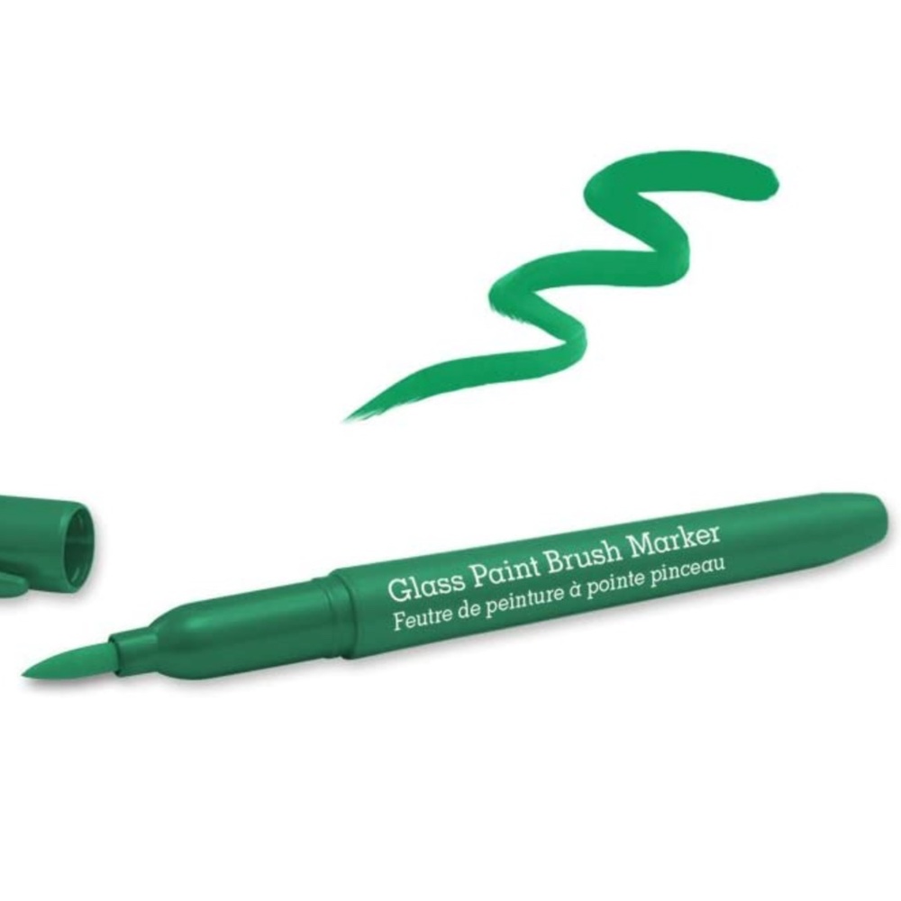 Glass Paint Brush Marker Permanent 15mm, Green
